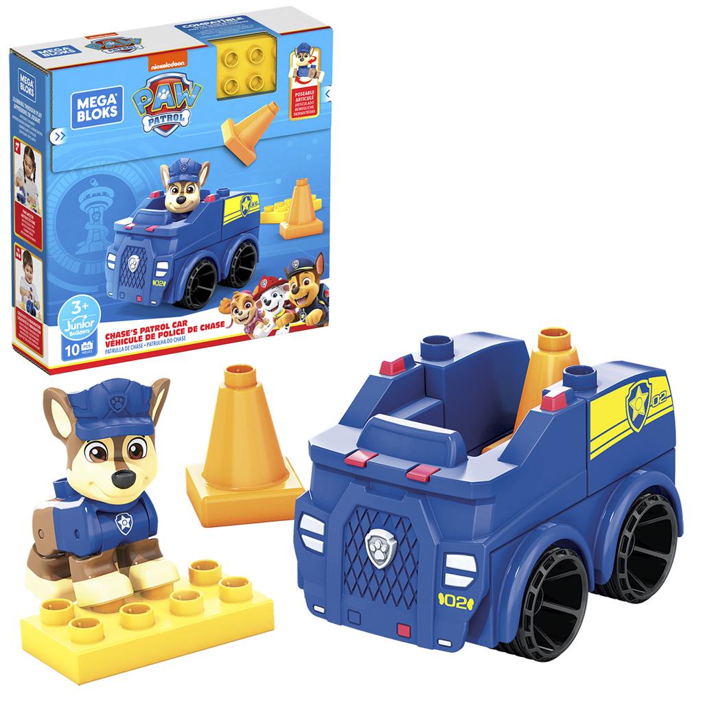 Mattel HDJ33 - Mega Blocks - Junior Builders - Paw Patrol - Chaseov policijski auto