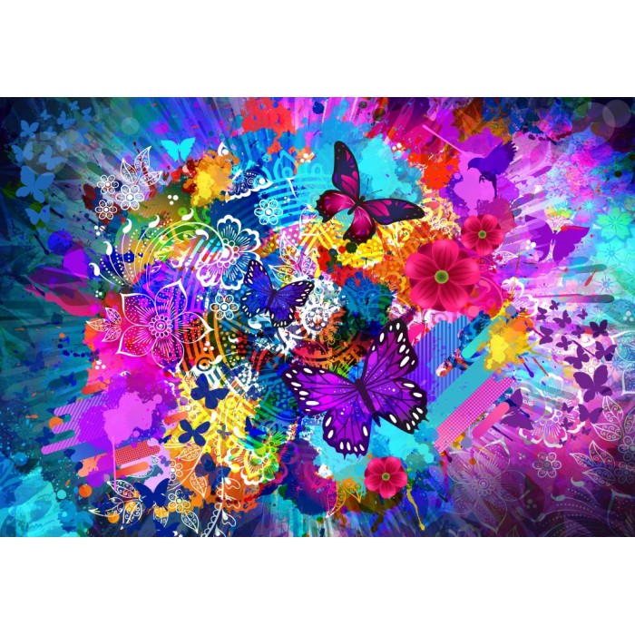 Puzzle Flowers and Butterflies