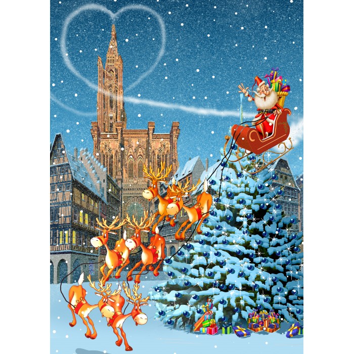Puzzle François Ruyer - Cathédrale de Strasbourg à Noël
