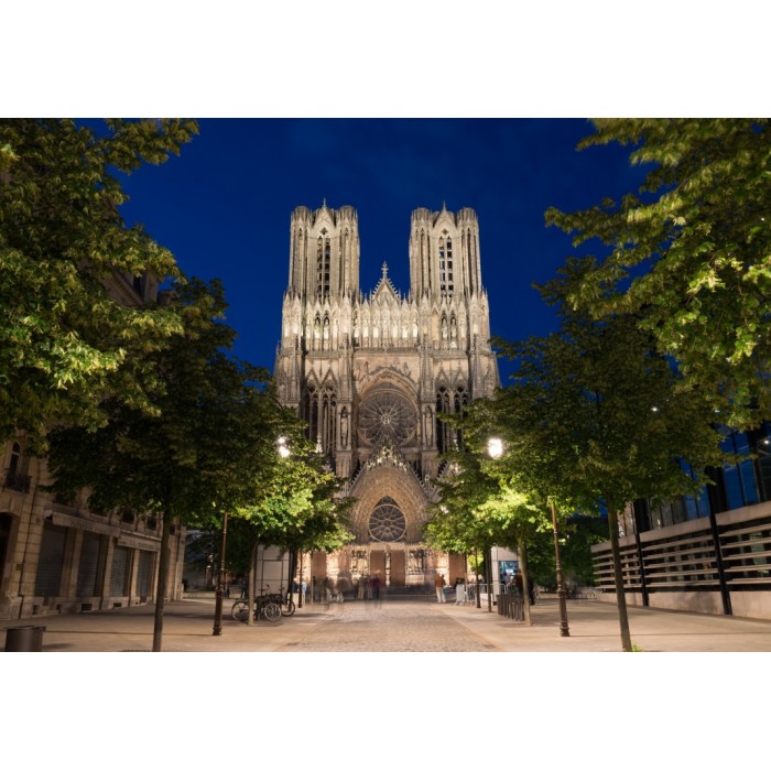 Puzzle Cathédrale de Reims au Crépuscule