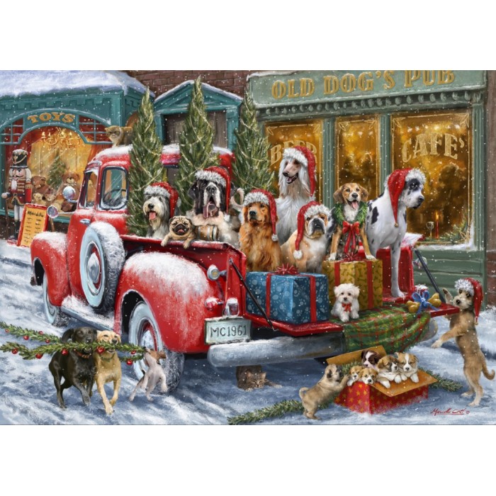 Puzzle Dogs on Truck