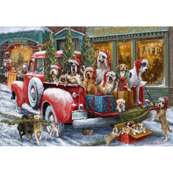 Puzzle Dogs on Truck