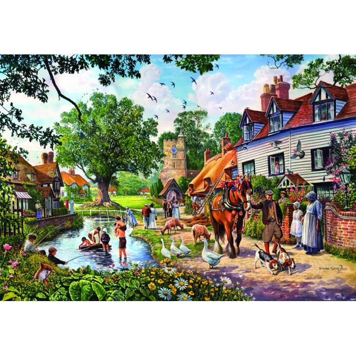 Puzzle A Village in Summer