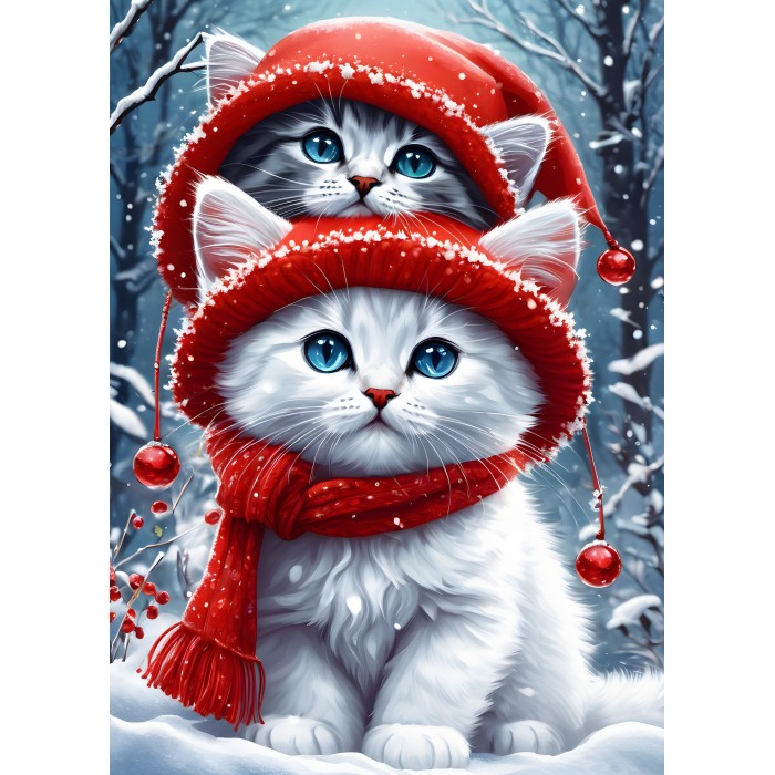 Puzzle Kitties in the Winter