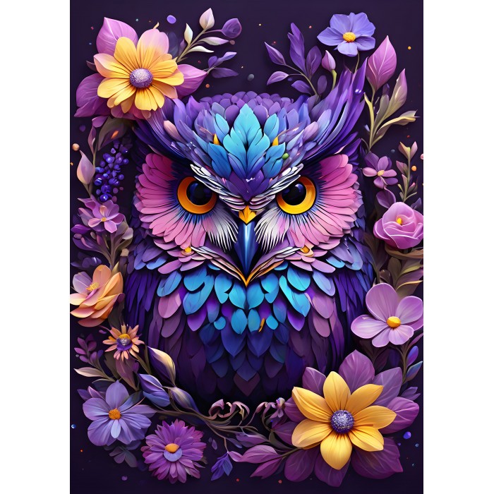 Puzzle Flowers & Owl