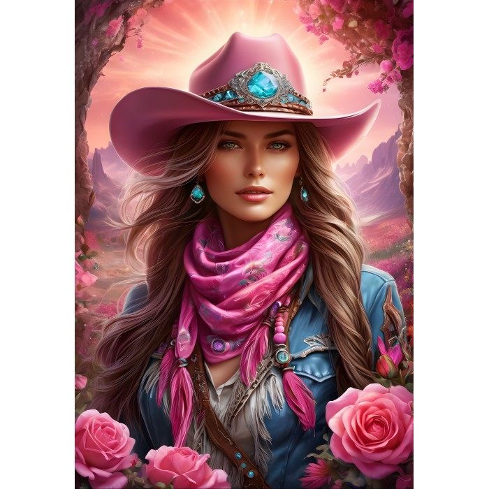 Puzzle Pink Cowgirl