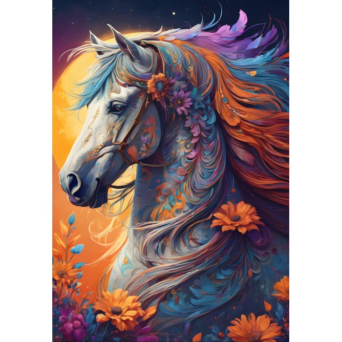 Puzzle Floral Horse