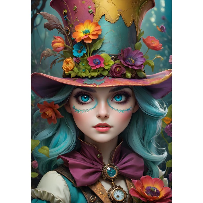 Puzzle Lady with a Hat