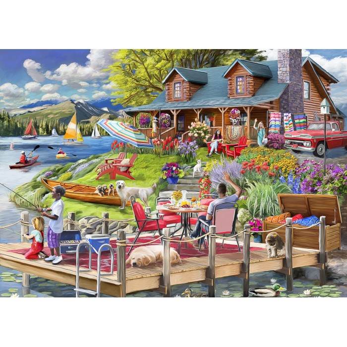 Puzzle Lake View Cabin Mountain Time