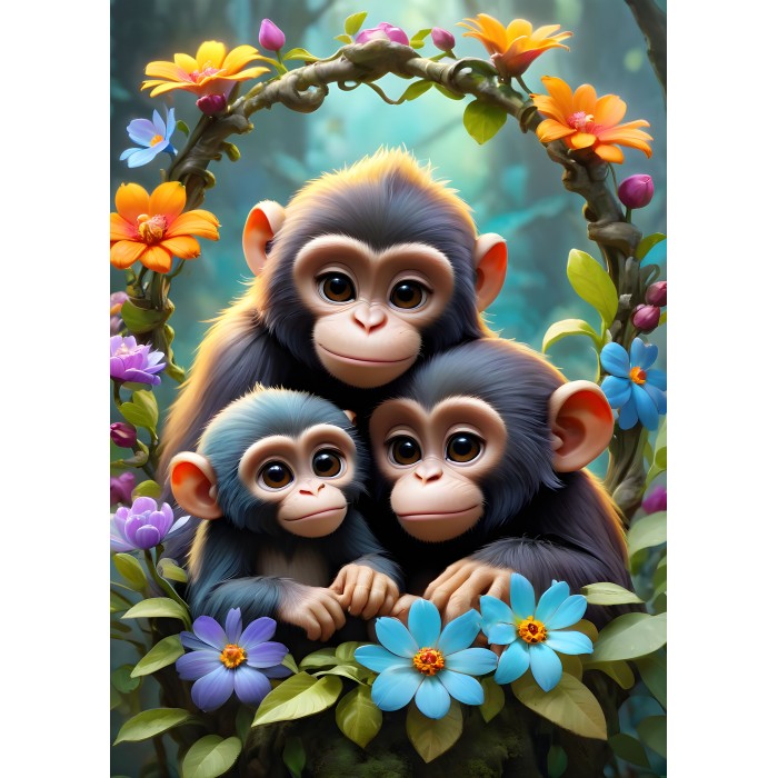 Puzzle Cute Monkeys