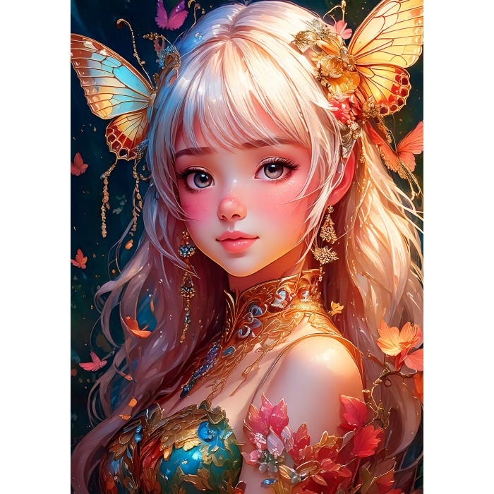 Puzzle Djevojka leptir
