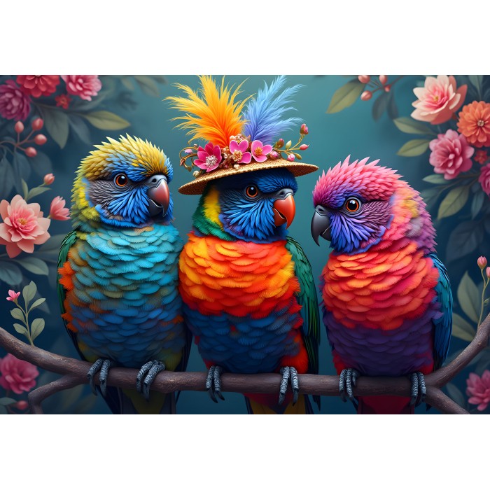 Puzzle Papagaji duginih boja