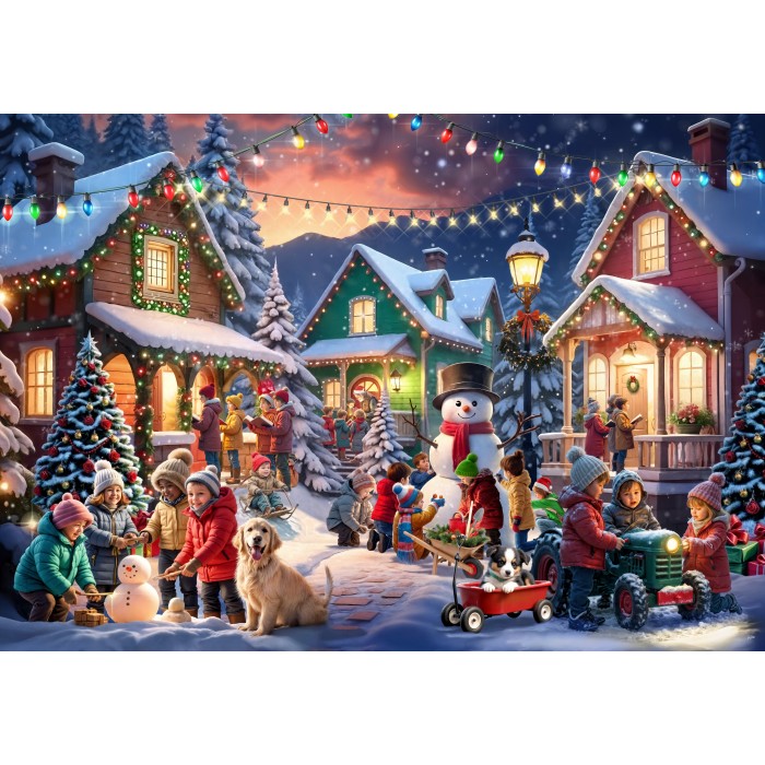 Puzzle Božić među susjedima