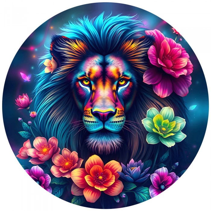 Okrugli puzzle - Rainbow Lion