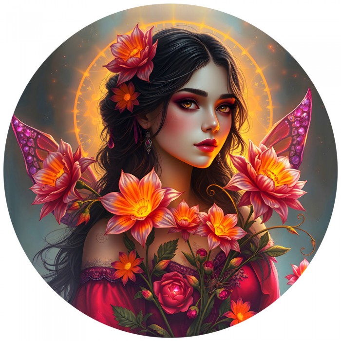 Okrugli puzzle - Mysterious Beauty
