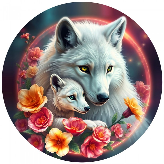 Okrugli puzzle - Les Loups Blancs
