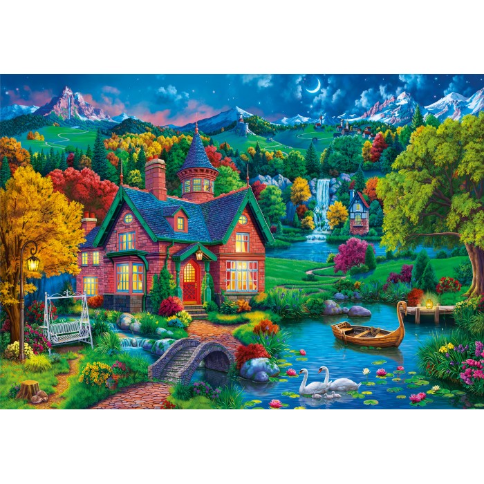 Puzzle Colourful House near the Lake