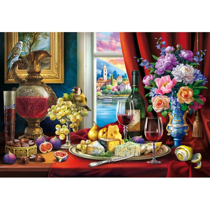 Puzzle Still Life and Wine