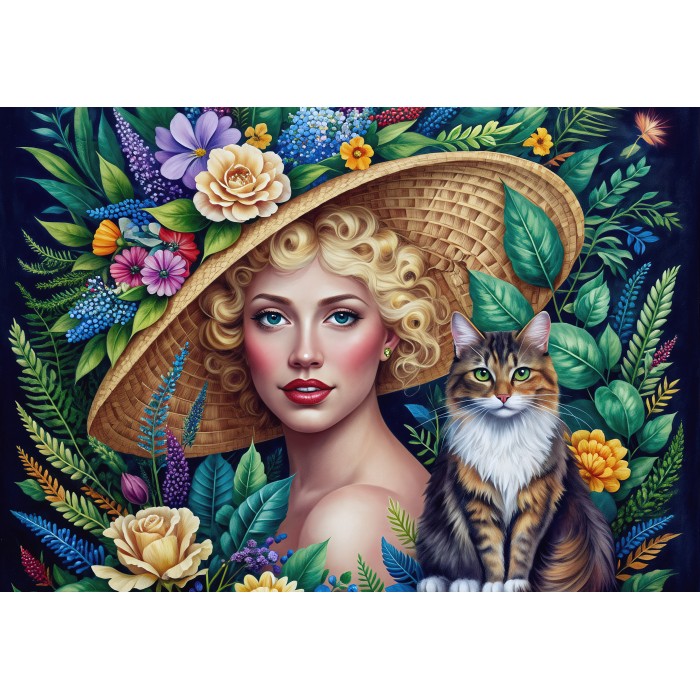 Puzzle Dama i mačka