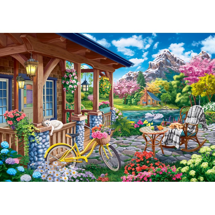 Puzzle Večernja kuća u planinama
