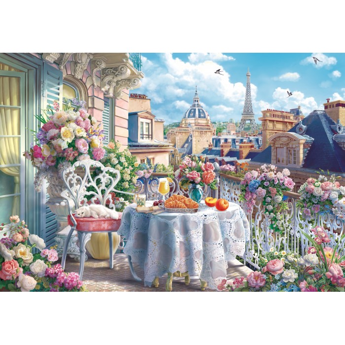 Puzzle Doručak na balkonu u Parizu