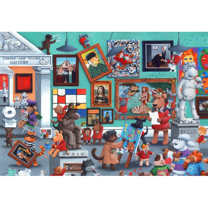 Puzzle Umjetnička galerija za mačke i pse