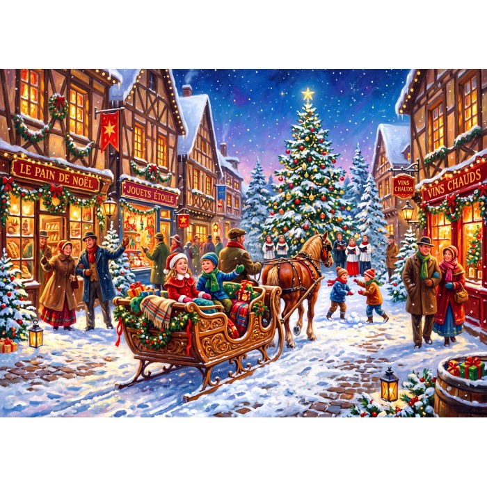 Puzzle Božić u centru sela