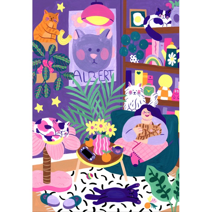 Puzzle Ljubitelj mačaka