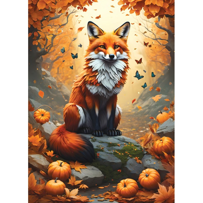 Puzzle Fox and Butterflies
