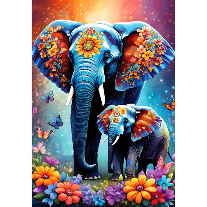Puzzle Elephants - Maternal Love Collection