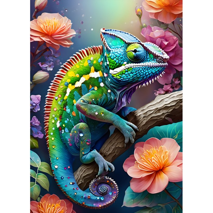 Puzzle Šareni kameleon
