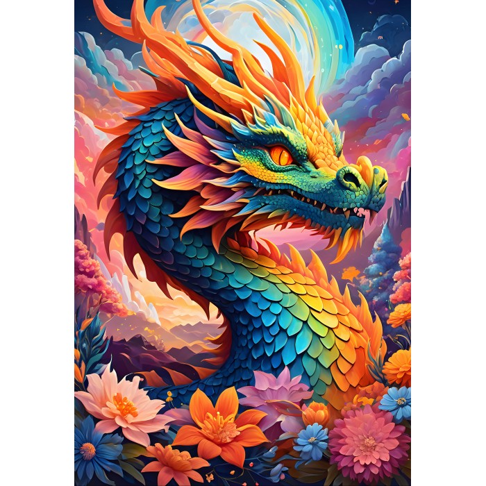 Puzzle Šareni zmaj