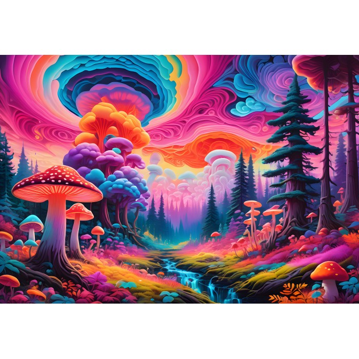 Puzzle Šuma gljiva