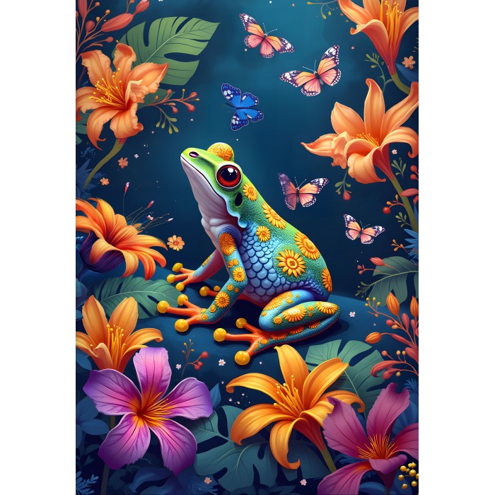 Puzzle Žaba i bal leptira