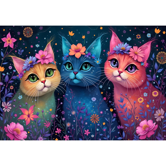 Puzzle Trio sanjivih mačaka