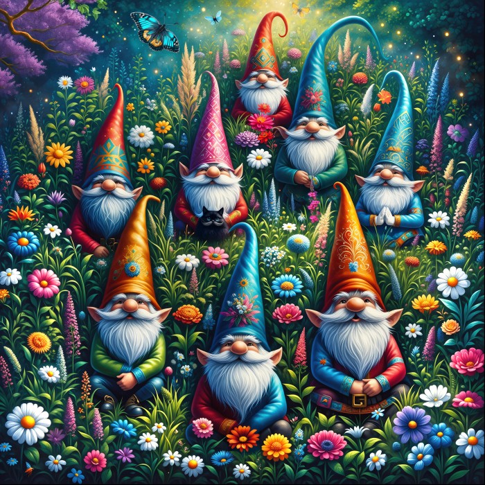 Puzzle Vrtni patuljci u proljeće