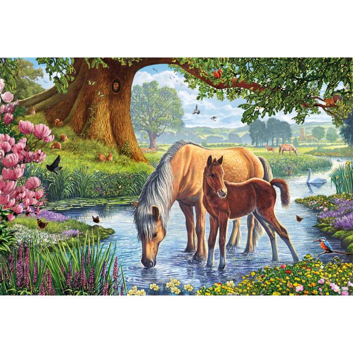 Puzzle Konji kraj potoka