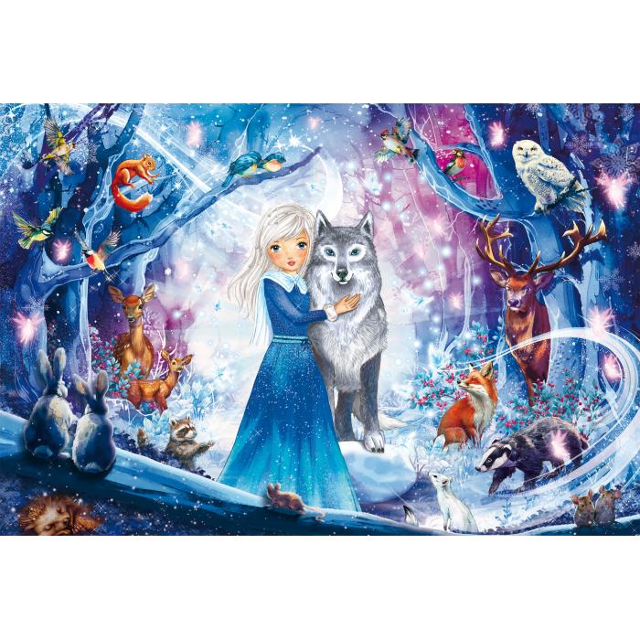 Puzzle Princeza u zimskoj šumi