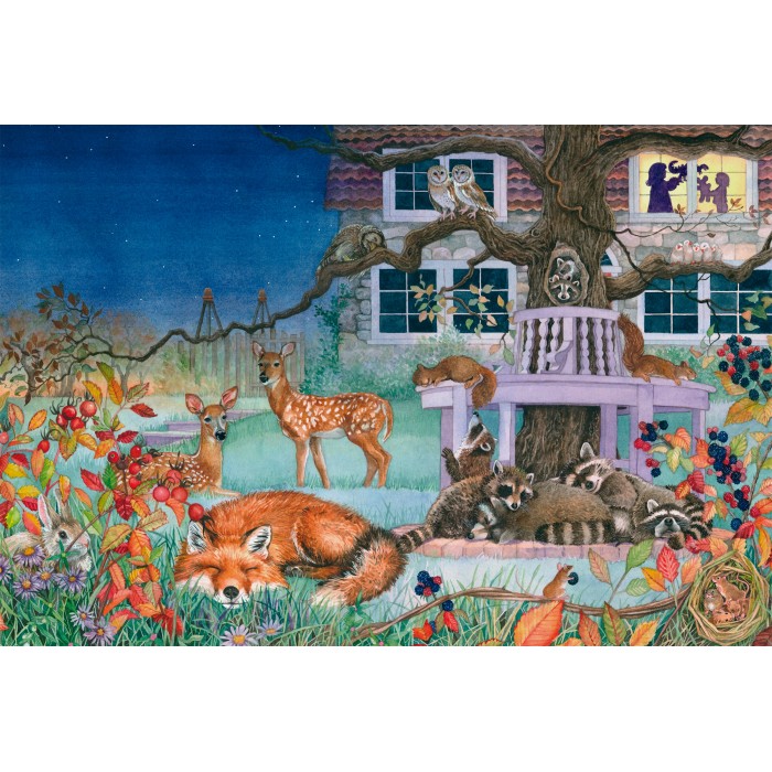 Puzzle Noćna posjeta životinja
