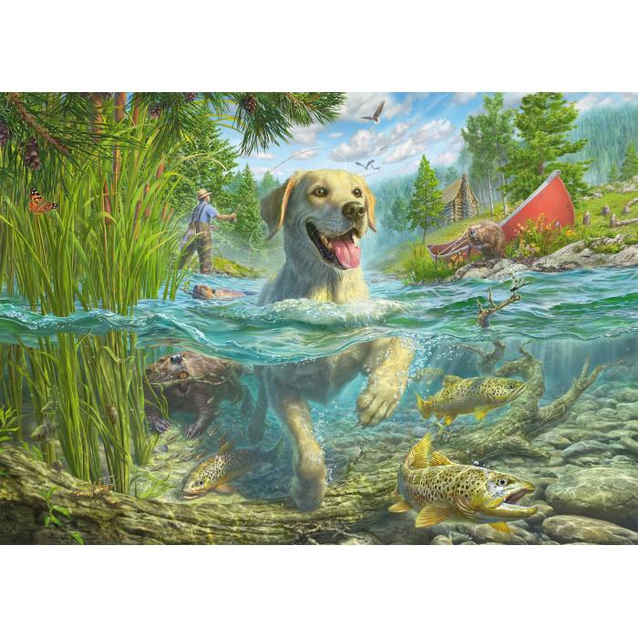 Puzzle Mark Fredrickson - Labrador na pecanju