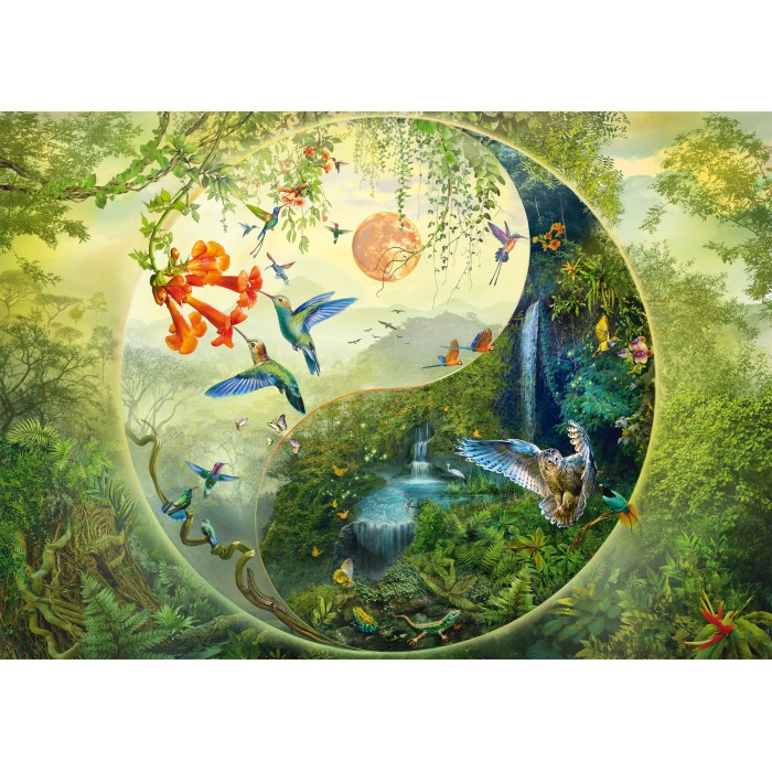 Puzzle Yin & Yang - U šumi kolibrija
