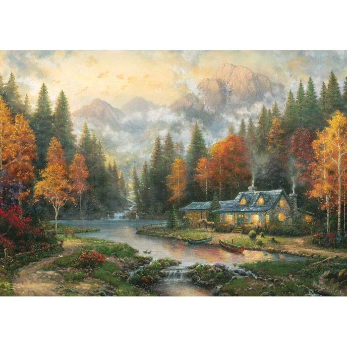 Puzzle Jesenje veče na obali jezera