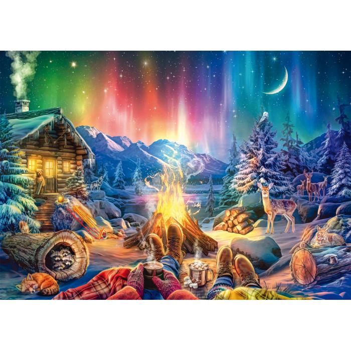 Puzzle Romantika logorske vatre pod zvjezdanim nebom