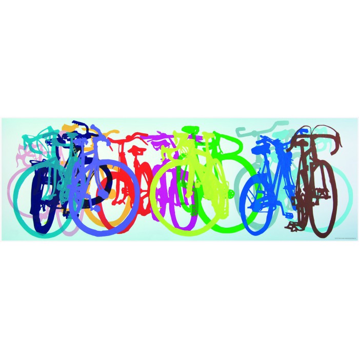 Bike Art - Panorama puzzle - Colourful Row