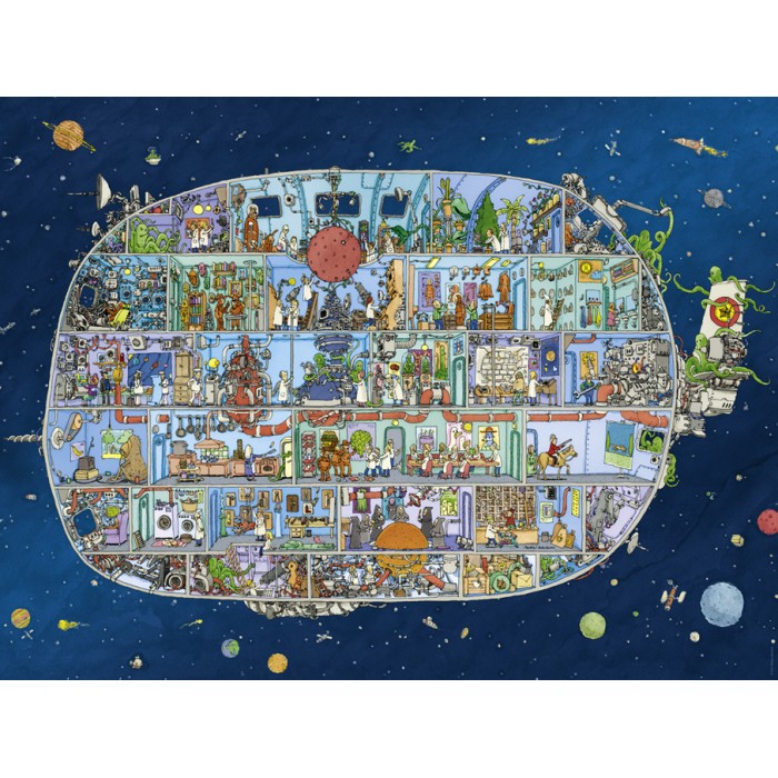 Puzzle Cartoon Triangular - Spaceship