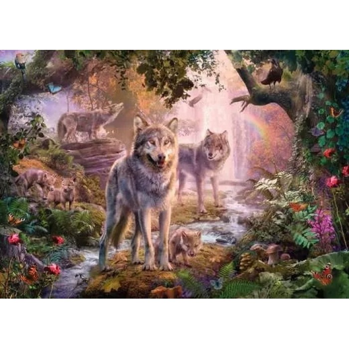 Puzzle Porodica vukova ljeti