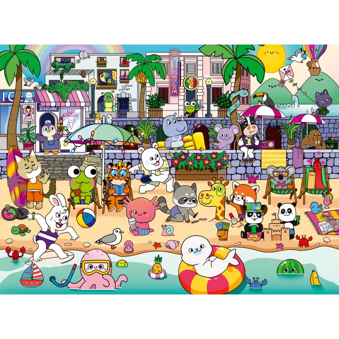 Puzzle XXL dijelovi - Zabava na šetalištu uz plažu