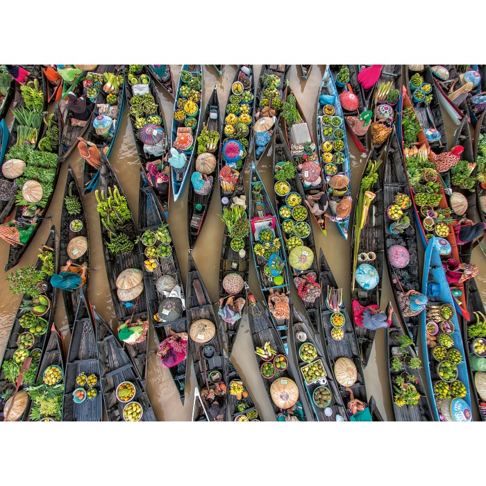 Puzzle Highlights - Šarene tržnice - Plutajuća tržnica, Indonezija