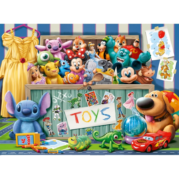 Puzzle XXL dijelovi - Začarana škrinja s igračkama - Disney Pixar