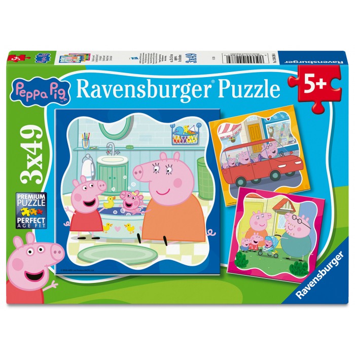 3 puzzle - Porodica je na prvom mjestu! Peppa Pig